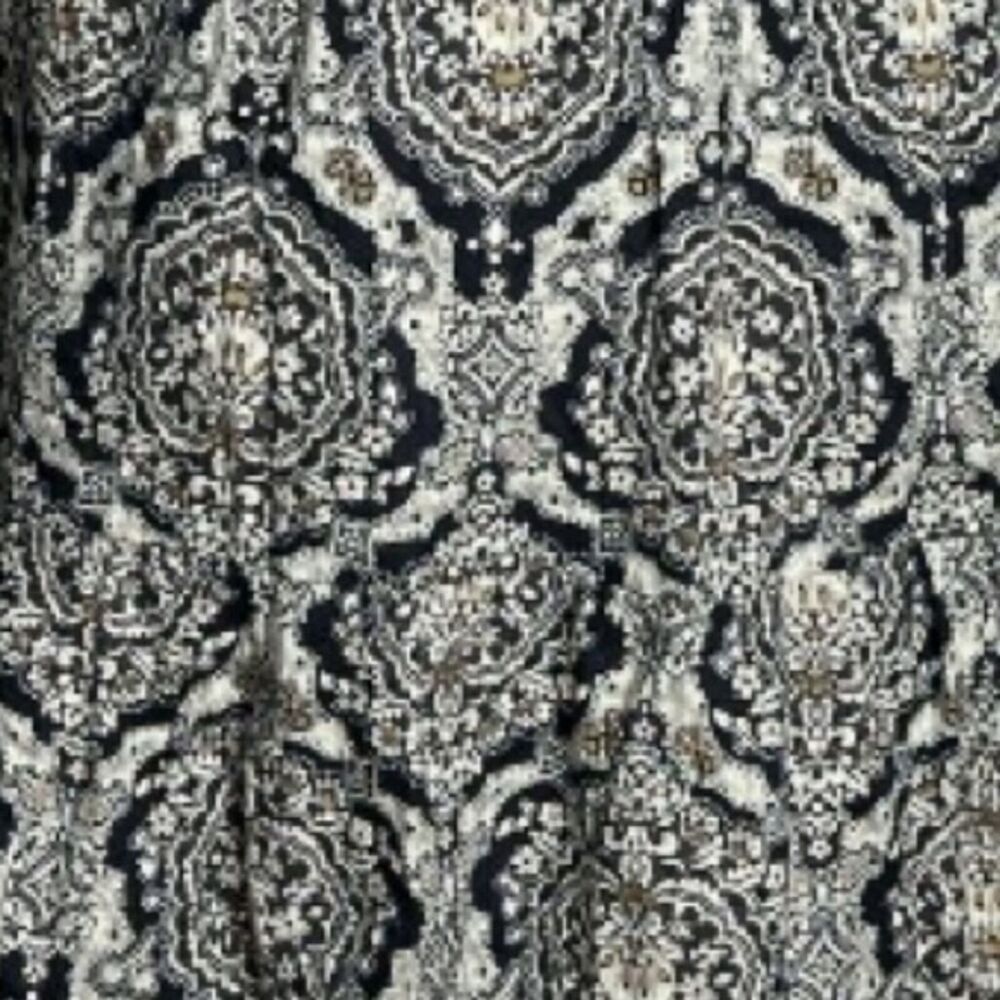 INC International Concepts Dress Womens Medium Navy Blue Paisley Boho Peasant - Picture 5 of 6